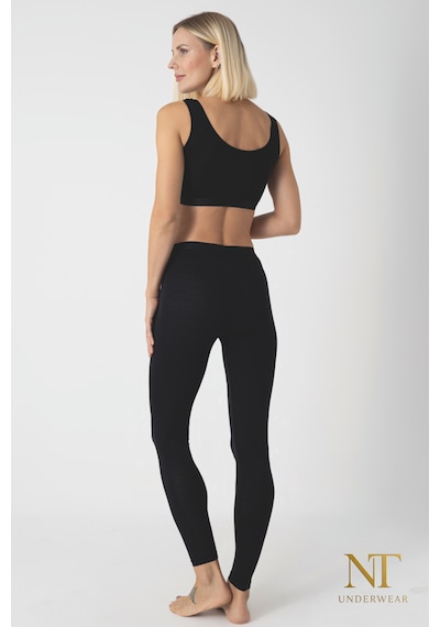 Nt Underwear Kadın Bambu Uzun Tayt Hafif, Rahat, Terletmeyen Siyah