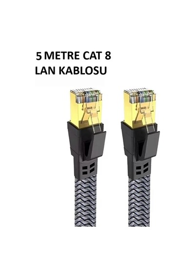 Cat 8 Lan Kablosu Ethernet Kablosu Örgü Kaplama, Yüksek Hızlı 5 Metre Diğer