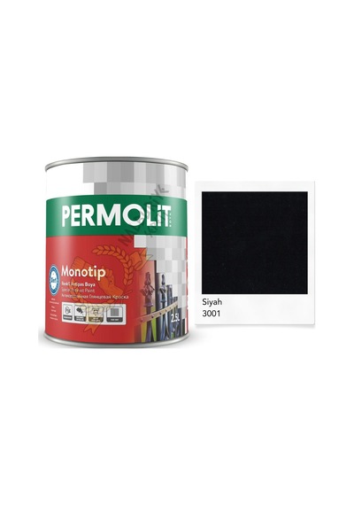 Permolit Monotip Astarlı Antipas Boya Siyah 0.75 Lt.