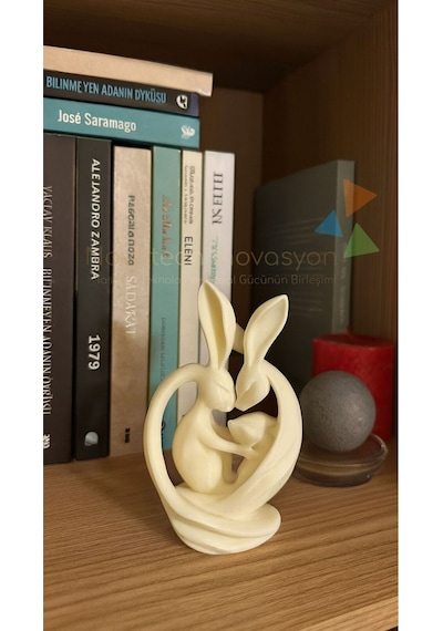 Romantik Tavşan Figürü Ev Dekorasyon Tavşan Figürü Romantik Dekor Minimal Tasarım Modern Biblo