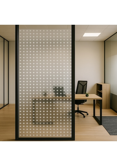 Technosmart 45x150cm Şeffaf Kare Desenli Buzlu Cam Kaplama Filmi Mutfak Ofis Pencere Banyo
