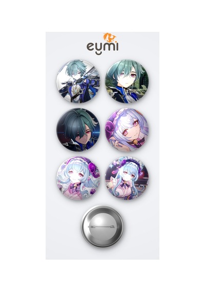 Genshin Impact Lohen Oyun Ve Yumemizuki Mizuki Oyun 6'lı Metal Rozet Seti 58mm İğneli Buton Çanta Yaka Rozeti Çok Renkli