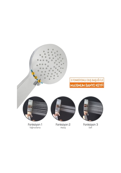 Aqua Bagno Smıle El Duşu - Duş Spirali Hortumu Set 2 Parça Krom