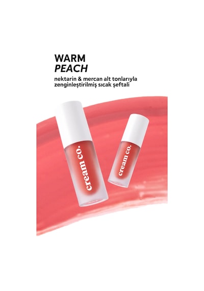 Cream Co. Nemlendirici Besleyici Işıltılı Dudak Yanak Göz Renklendirici Glow Tint Warm Peach