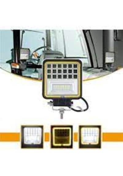 Ahmet Otomotiv 42 Ledli Kare Çalışma Lambası Off-road Beyaz-sarı Renk 10v-30v