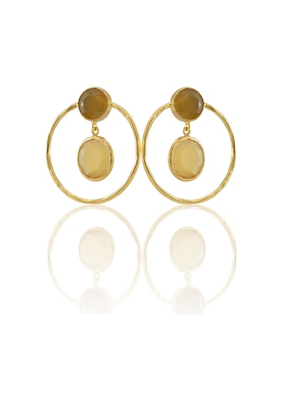 Kadir Jewellery 22 Ayar Altın Kaplama Kadın Halka Küpe -el İşçiliği Ve Hipoalerjenik Küpe Sarı