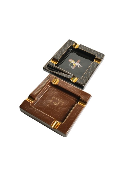 Firebird Cigar Lady Siyah-gold Dörtlü Porselen Puro Küllüğü