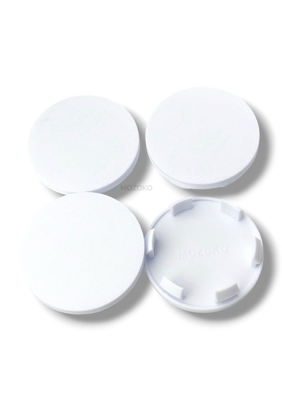 4'lü Set 58 Mm Dış Çap 55 Mm İç Çap Beyaz Logosuz Jant Göbeği Kapağı