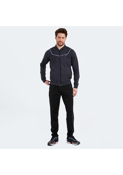 Slazenger ROOSEVELT IN Erkek Cepli Fermuarlı Koyu Gri Eşofman Takımı Slazenger ROOSEVELT IN Erkek Cepli Fermuarlı Koyu Gri Eşofman Takımı