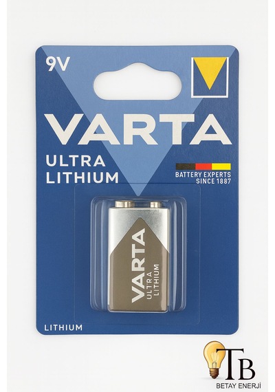 Varta Ultra Lithium 9v Pil Uzun Ömürlü, Yüksek Performans, Tekli Paket