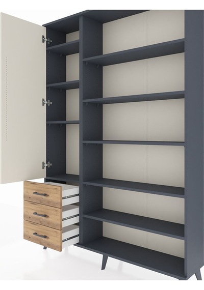 Arges Dolap 9 Raflı 3 Çekmeceli 3 Kapaklı 132x30x195 Antrasit-aytaşı/çam Aytası/atlas Çam Arges Dolap 9 Raflı 3 Çekmeceli 3 Kapaklı 132x30x195 Antrasit-aytaşı/çam Aytası/atlas Çam