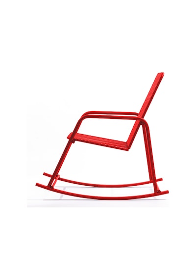 Retodesign Kırmızı Metal Sallanan Sandalye/ Bebek Emzirme Koltuğu/Baba Koltuğu 1090