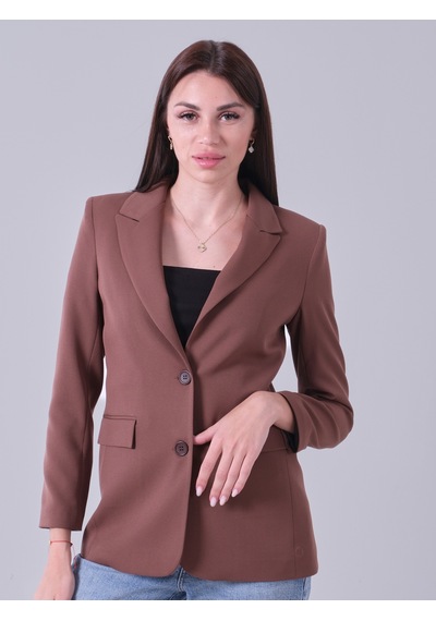 Feminist Açık Kahverengi Vatkalı Astarlı Blazer Ceket 0105110.197