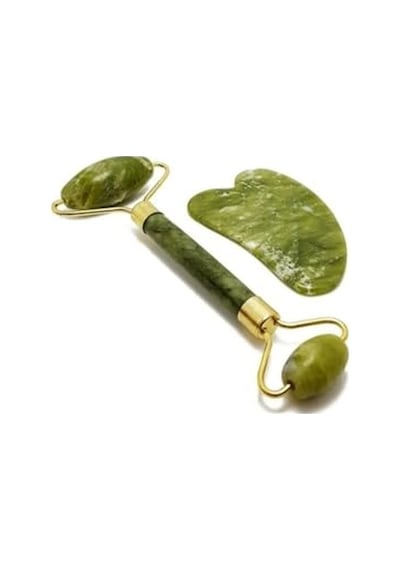 Yeşim Taşı Face Roller Ve Yeşim Kalp Gua Sha 2'li Set