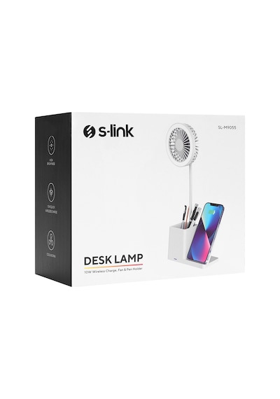 S-link SL-M9055 Beyaz TypeC 10W Kablosuz Şarj Cihazı Fanlı Kalem