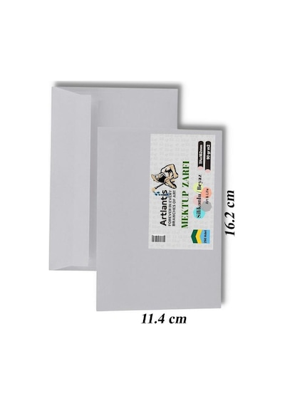 Mektup Zarfı Silikonlu 114x162 Mm 250 Adet 1 Paket Artlantis Cırtlı Beyaz Zarf Takı Zarfı Düğün Para Zarfı