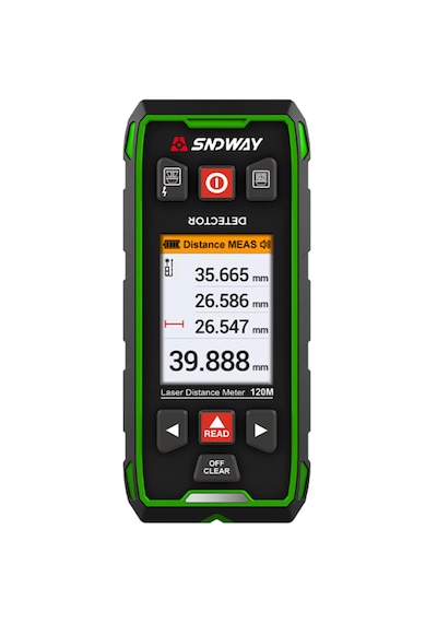 Sndway Sw-6100gt Duvar Metal-ahşap Dedektörü Ve Lazer Mesafe Ölçer 120m Gri