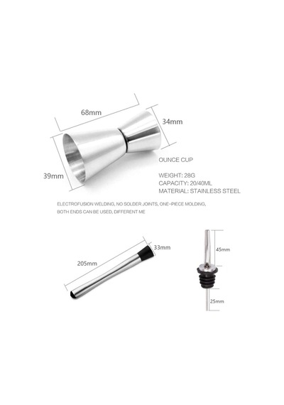 Kokteyl Seti, Kokteyl Hazırlama Seti, Shaker Seti, Bar Boston Shaker Set 6 Parça