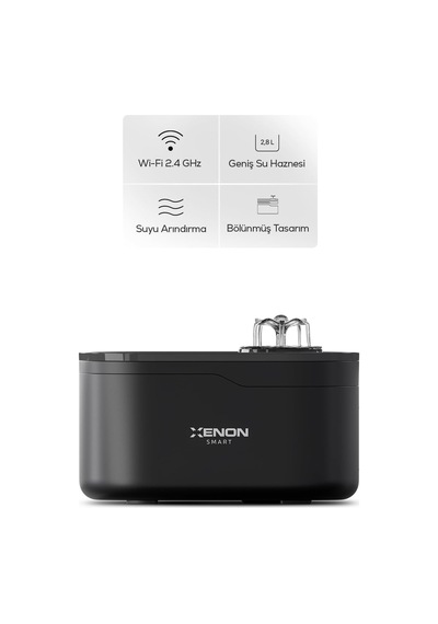 Kedi Su Pınarı Ultra Sessiz Wifi Akıllı Otomatik Su Çeşmesi X8650 Siyah
