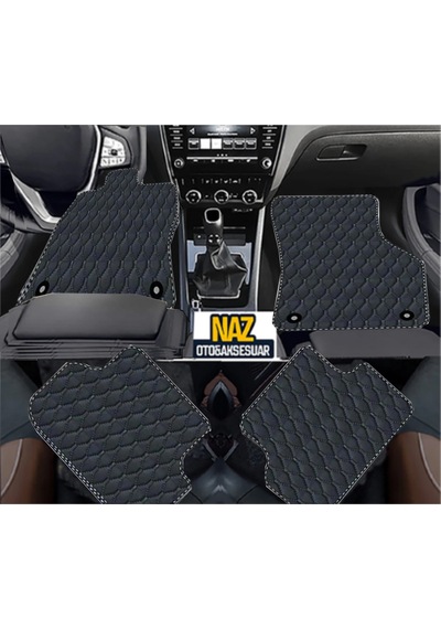 Bmw 3 Serisi E 46 Coupe 1998 - 2005 Uyumlu Siyah Dikişli Siyah Deri Paspas