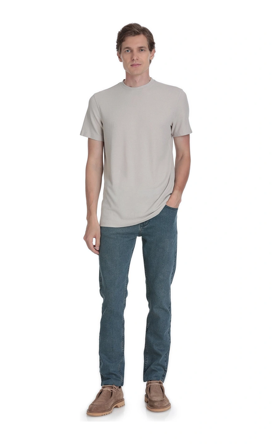 Hatemoğlu Ekru Regular Fit Bisiklet Yaka Tişört 36097 453419