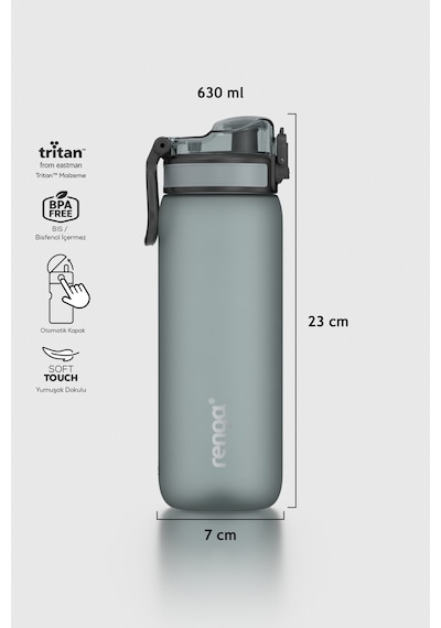 Renga Rybo-x Soft Touch 630 Ml Tritan Matara 912160 Siyah Siyah