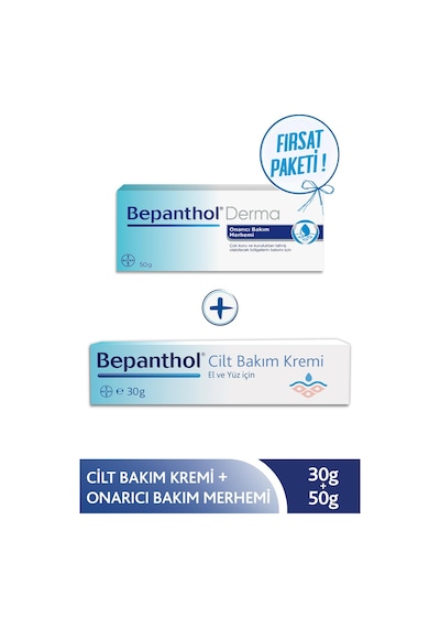 Bepanthol Derma Onarıcı Bakım Kremi 50 G + Cilt Bakım Kremi 30 G