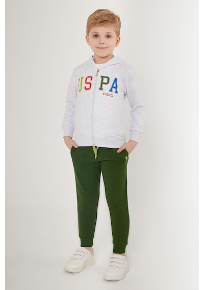 U.s. Polo Assn Beyaz Yeşil Erkek Çocuk Eşofman Takımı Beyaz
