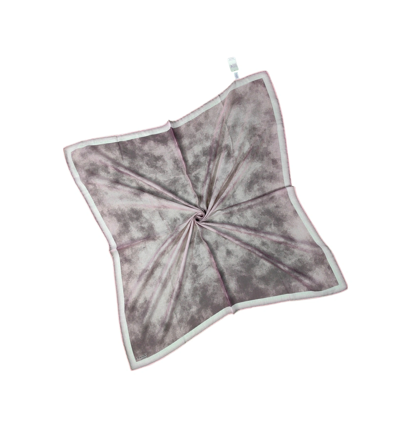 Mim Eşarp Ebruli Soft Pamuklu Desenli Eşarp - 95x95 Cm Pudra
