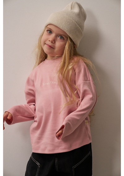 Oh La La Koala Pembe Nakışlı Oversize Uzun Kollu T-shirt Pembe