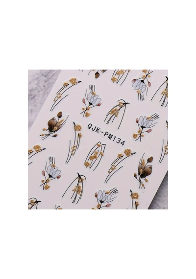 Nailist Floral Çiçekli Seri - Altın Yaldızlı Yapışkan Tırnak Sticker Nail Art Tırnak Dövmesi 85292355