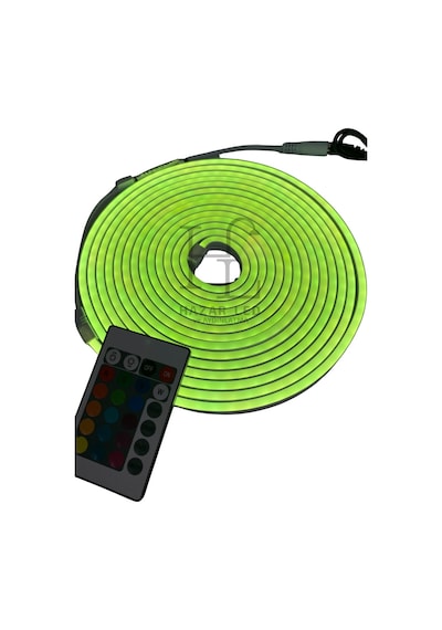 220 Volt Rgb Esnek Neon Şerit Led Set Kumandalı Ip65 Dış Mekan 5 Metre