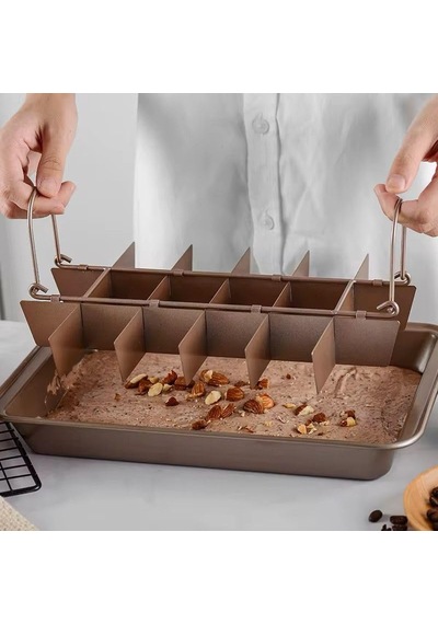 Orret Home 18 Gözlü Ayarlanabilir Karbon Çelik Brownie Kek Kalıbı Yapışmaz Kaplama, Paslanmaz Ve D Sku: Smg8690010572202 Açık Gri
