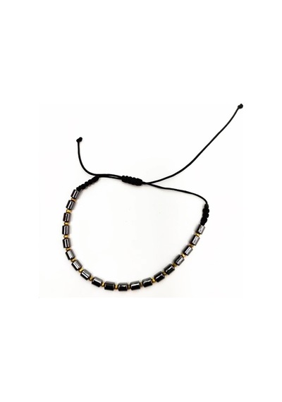 Oriental Kuyumculuk Jewellery Siyah Hematit Doğal Taşlı Ayarlamalı Bileklik Siyah