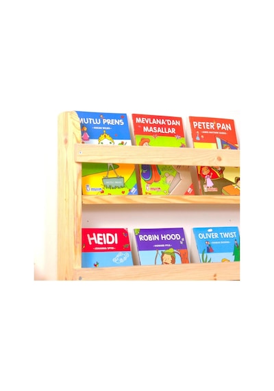 Markaawm Çocuk Odası Eğitici Montessori Kitaplık Mobilya Raf Duvar Rafı 5 Çok Renkli