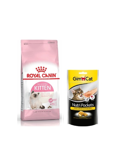 Royal Canin Kitten Yavru Kedi Maması 2 KG + Gimcat NutriPockets Somonlu Kedi Ödül Maması 60 G