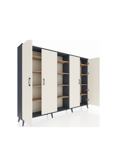 Arges Dolap 12 Raflı 4 Kapaklı 220x30x163 Antrasit-aytaşı/çam Aytası/atlas Çam - Antrasıt Arges Dolap 12 Raflı 4 Kapaklı 220x30x163 Antrasit-aytaşı/çam Aytası/atlas Çam - Antrasıt