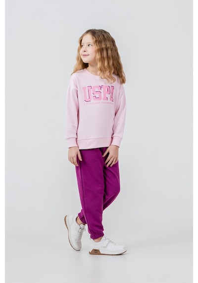 U.S. Polo Assn. Kız Çocuk Baskılı Pembe Uzun Kol Eşofman Takımı Us2706-c-v1 Us2706-c-v1