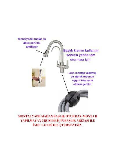 Yediyapı Spiralli Arıtmalı Mutfak Bataryası Mat Altın Altın