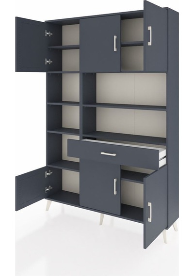 Arges Dolap 10 Raflı Tek Çekmeceli 6 Kapaklı 132x30x195 Antrasit-antrasit/antrasit Antrasıt/antrasıt Arges Dolap 10 Raflı Tek Çekmeceli 6 Kapaklı 132x30x195 Antrasit-antrasit/antrasit Antrasıt/antrasıt