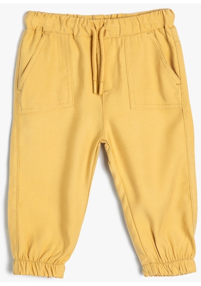 Koton Basic Jogger Pantolon Viskon Kumaş Hardal 4smb40005tw Hardal