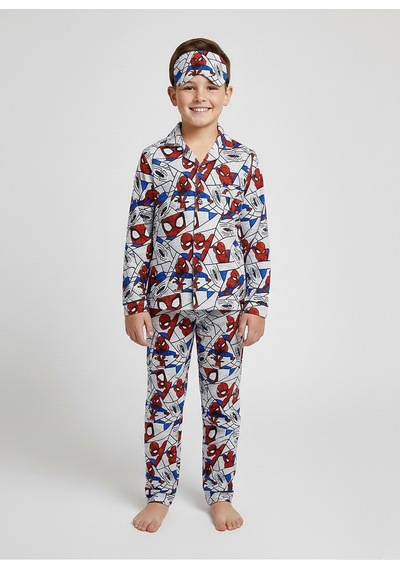 Beka Kids Erkek Çocuk Önden Düğmeli Karakter Desenli Pijama Takımı - Göz Bantlı Çok Renkli Beka Kids Erkek Çocuk Önden Düğmeli Karakter Desenli Pijama Takımı - Göz Bantlı Çok Renkli