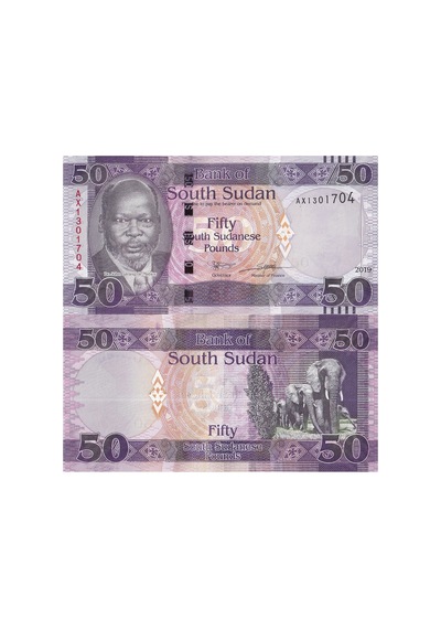 Güney Sudan 2019 Yılı 50 Pound Yabancı Kağıt Para Çil Unc Koleksiyon Para