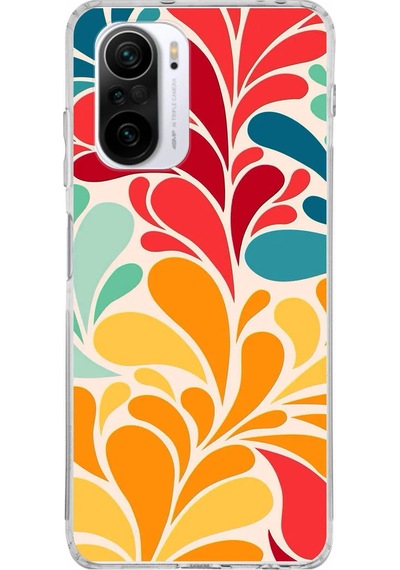 Xiaomi Poco F3 İle Uyumlu 1mm Slim Fit Retro Renkler 5 Baskılı Şeffaf Kılıf Şeffaf