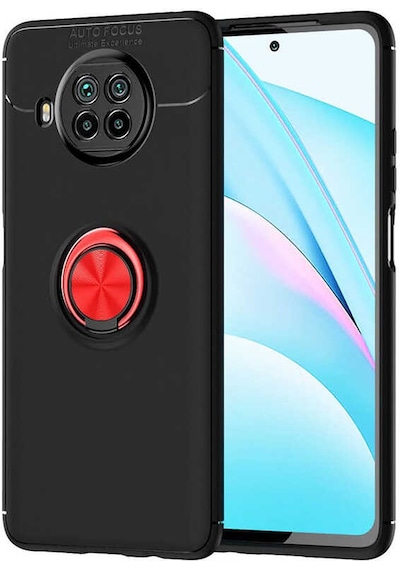 Xiaomi Redmi Note 9 Pro 5g Kılıf Zore Ravel Silikon Kapak Siyah-Kırmızı