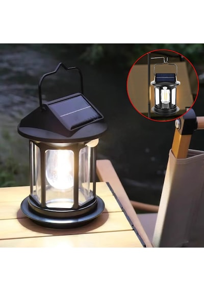 Panther Pt-387 Fonksiyonel Solar Güneş Enerjili + Usb Şarjlı Duvar Ve Kamp Lambası 1 Adet
