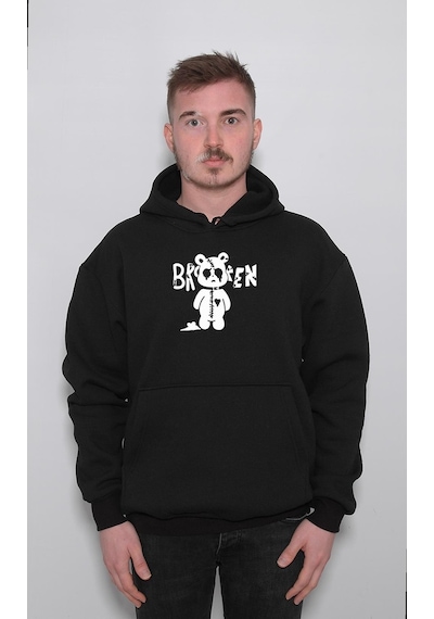 Broken Bear Hearts Kırık Kalpli Ayı Sweatshirt Unisex Kapüşonlu Hoodie 001