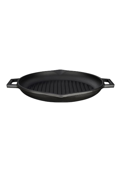 Lava Döküm Yuvarlak Izgara Tava, Metal Kulplu, 26 Cm, Siyah Genel