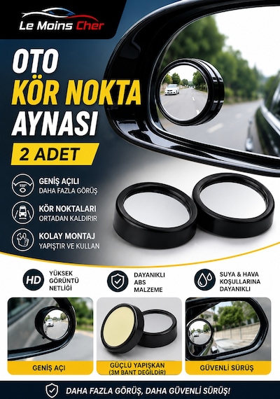 Toyota Rav4 Passion Oto Kör Nokta Aynası 2 Adet Yapıştırıcılı Geniş Açılı