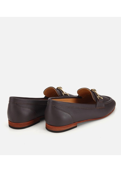 Hotiç Kadın Deri Kahverengi Yumuşak Dokulu Tokalı Klasik Loafer